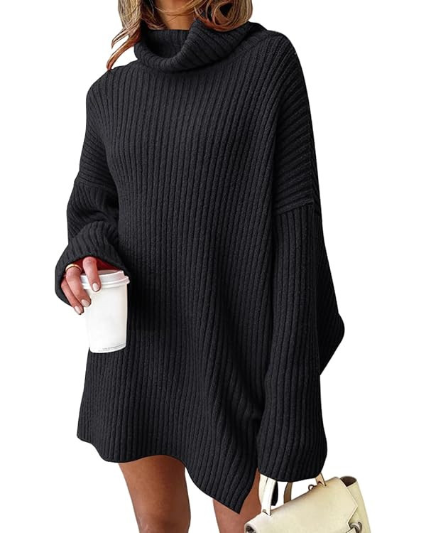 LILLUSORY Womens Turtleneck Oversized Long Batwing Sleeve Fall Sweater 2023 Plus Size Tunic Pullo... | Amazon (US)