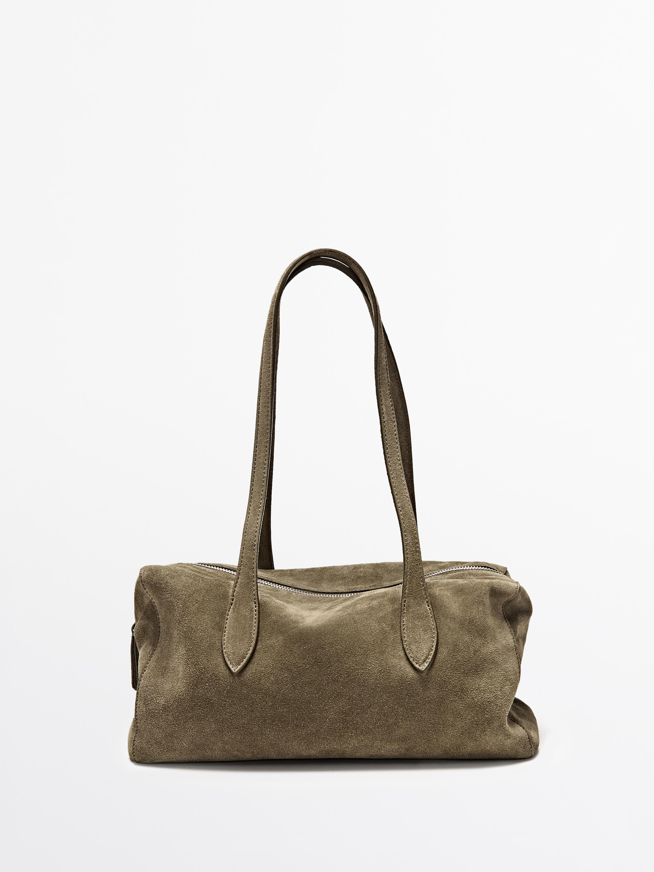 Split leather west satchel bag | Massimo Dutti UK