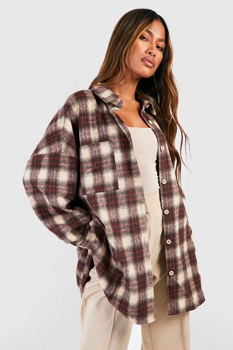 Oversized Flannel Shirt | Boohoo.com (US & CA)