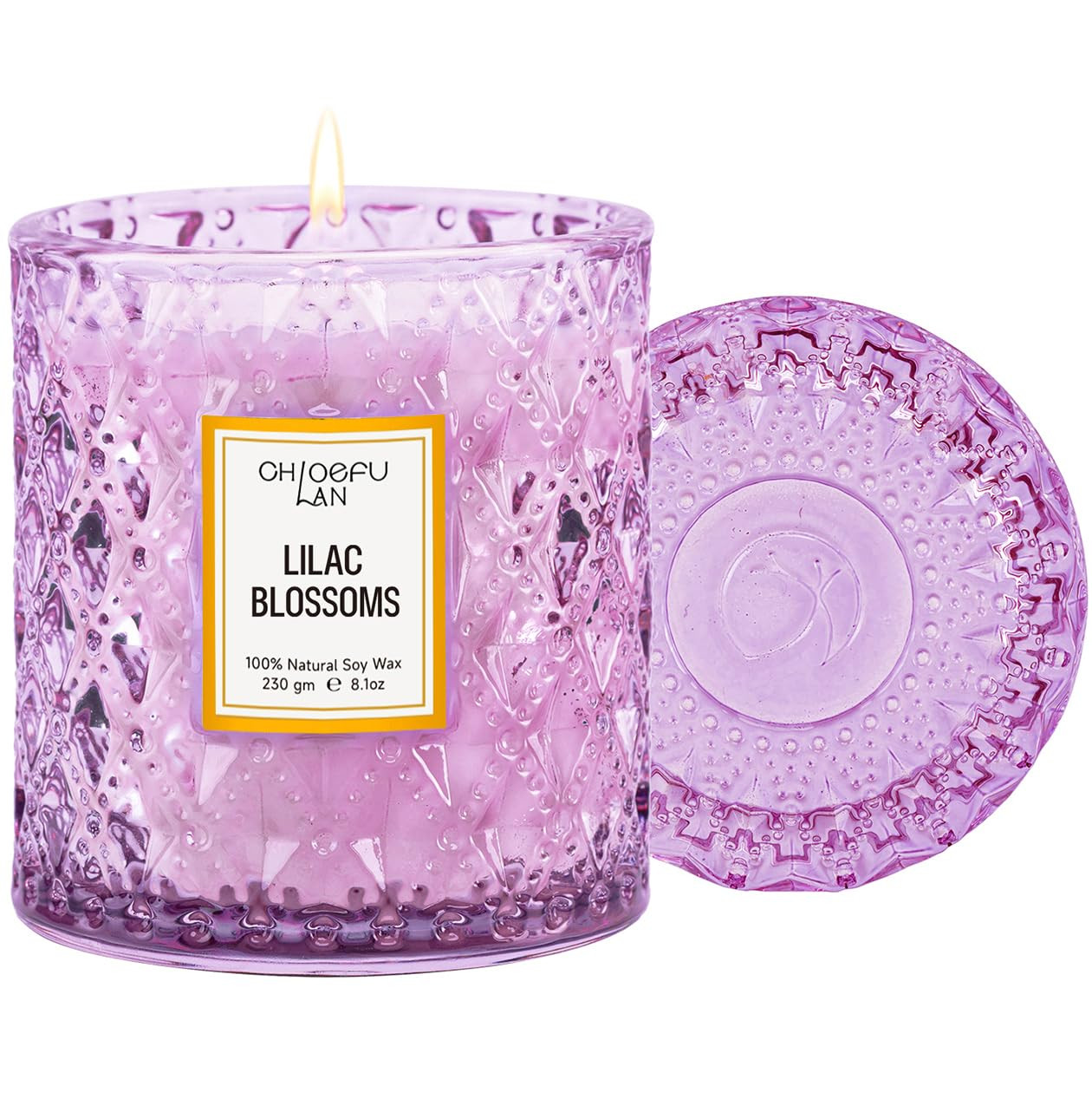 Chloefu LAN Lilac Blossoms Scented Candle, Highly Floral Fragranced Candle, Natural Soy Wax Candl... | Amazon (US)