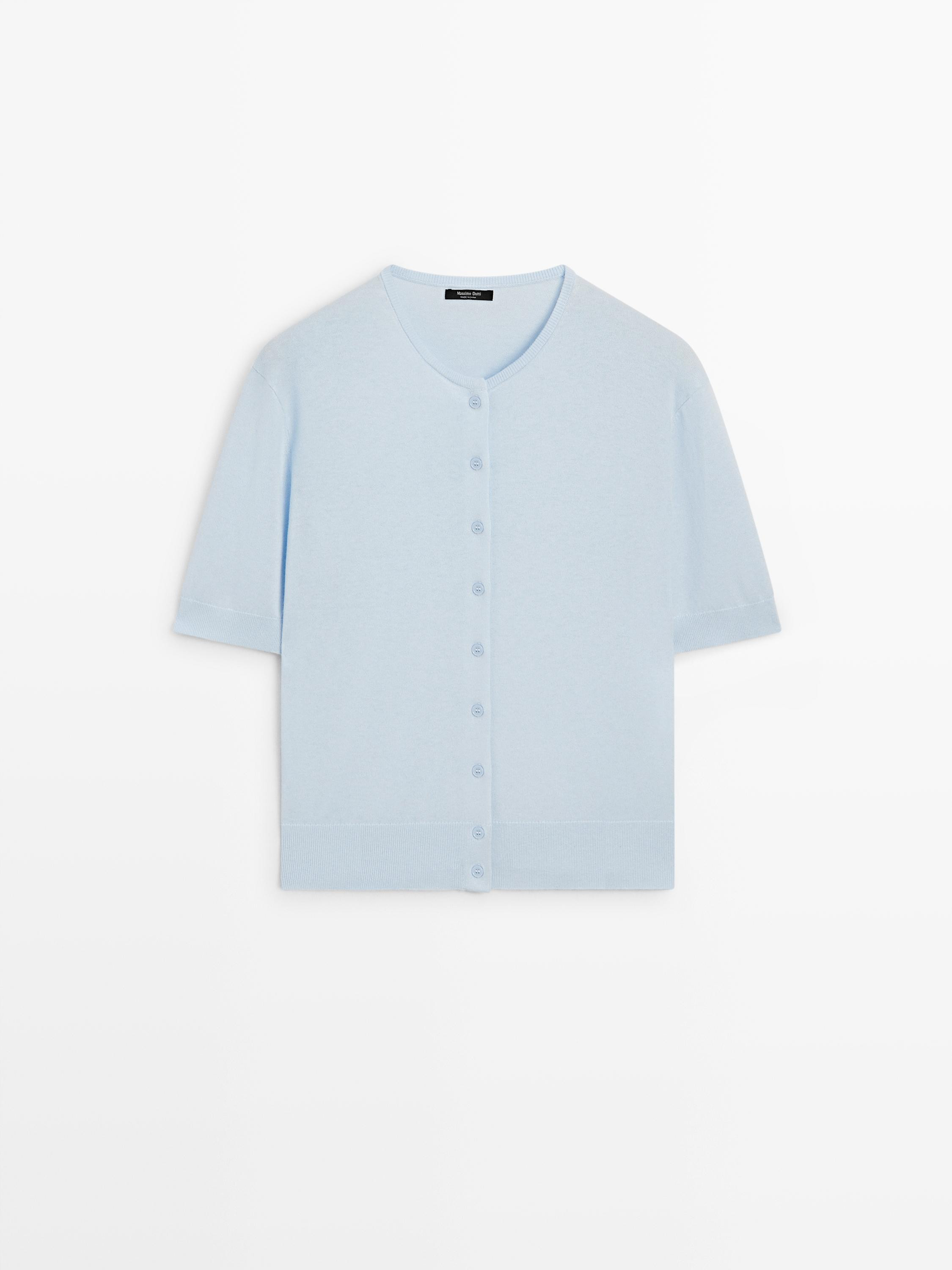 Short sleeve knit cardigan | Massimo Dutti US