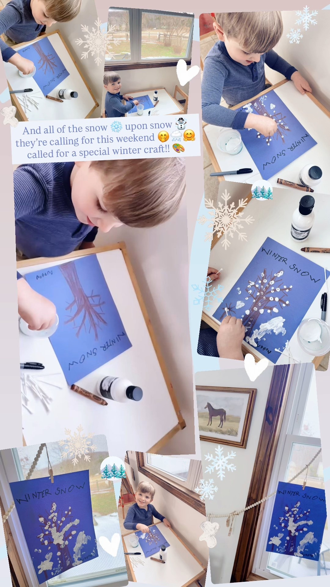 And all of the snow ❄️ upon snow ☃️ they’re calling for this weekend 🤭🌨️🤗 called for a special winter craft!! 🎨 