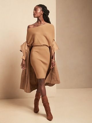 Off-the-Shoulder Sweater Dress | Banana Republic (US)