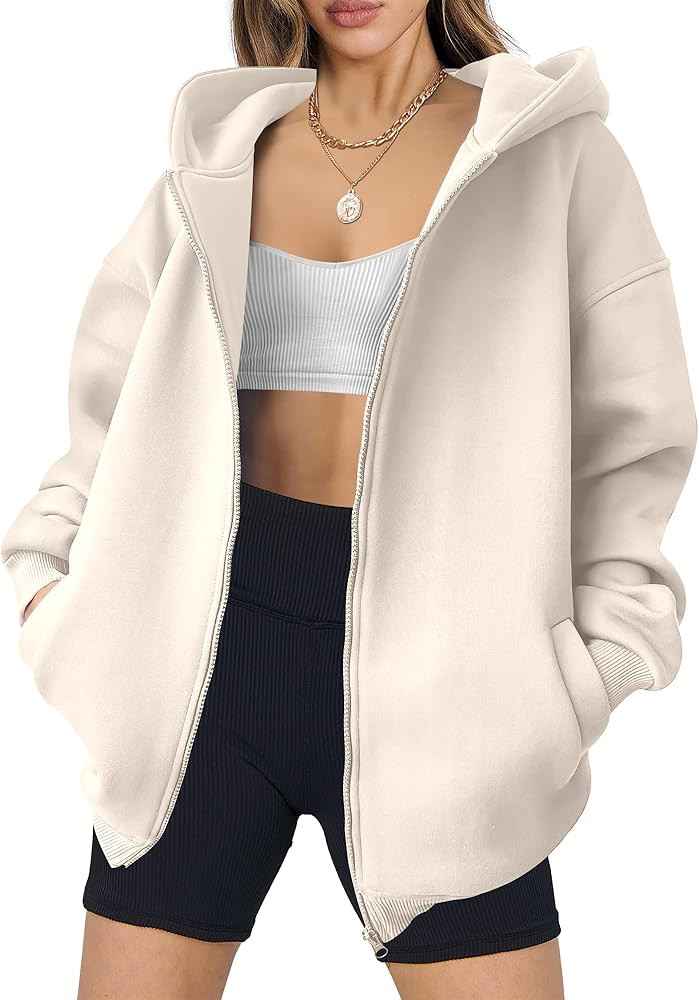 ANRABESS Womens Zip Up Hoodies Oversized Sweatshirt Long Sleeve Fleece Jackets Coat Workout Y2K O... | Amazon (US)