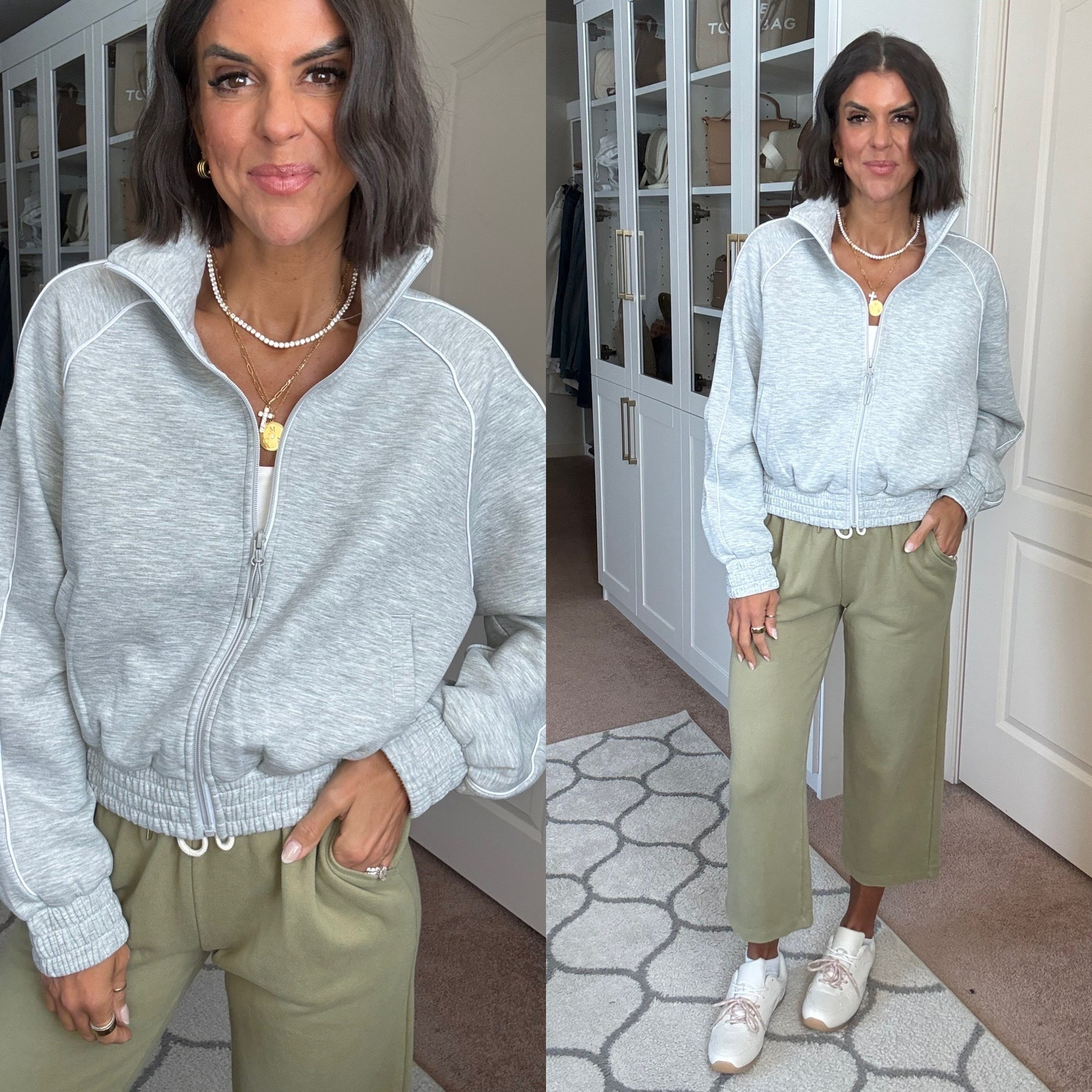 Size small in tank and zip up pullover
Size xs in pants 

#LTKSeasonal #LTKgrwm #LTKootd