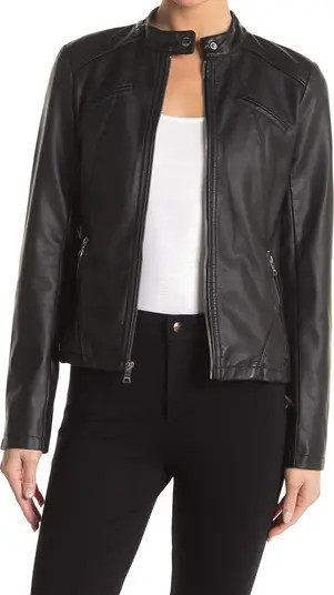 GUESS Faux Leather Racer Jacket | Nordstromrack | Nordstrom Rack
