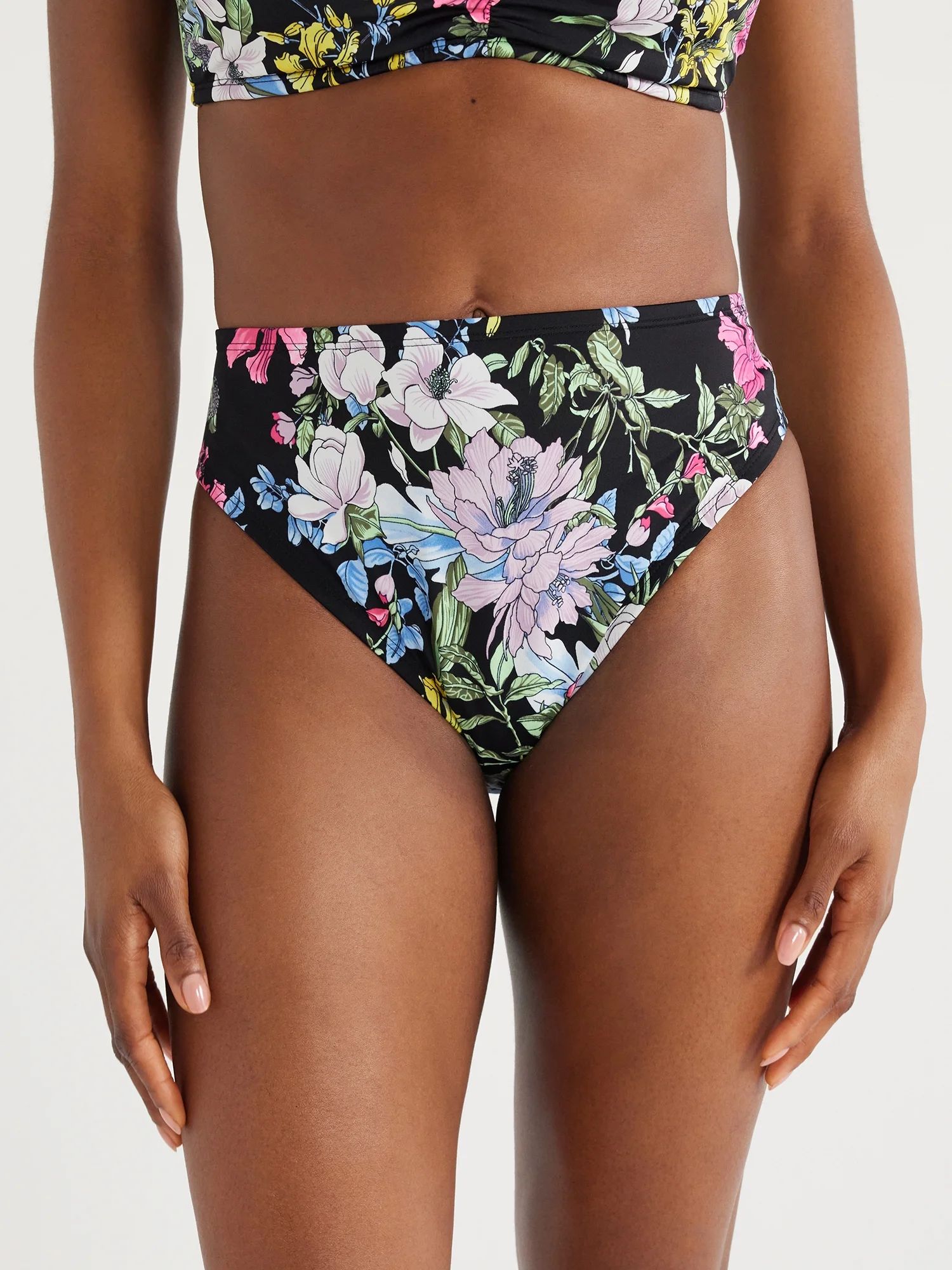 Time and Tru Women's and Women's Plus Floral Mid Rise Swim Bottoms, Sizes S-XL | Walmart (US)