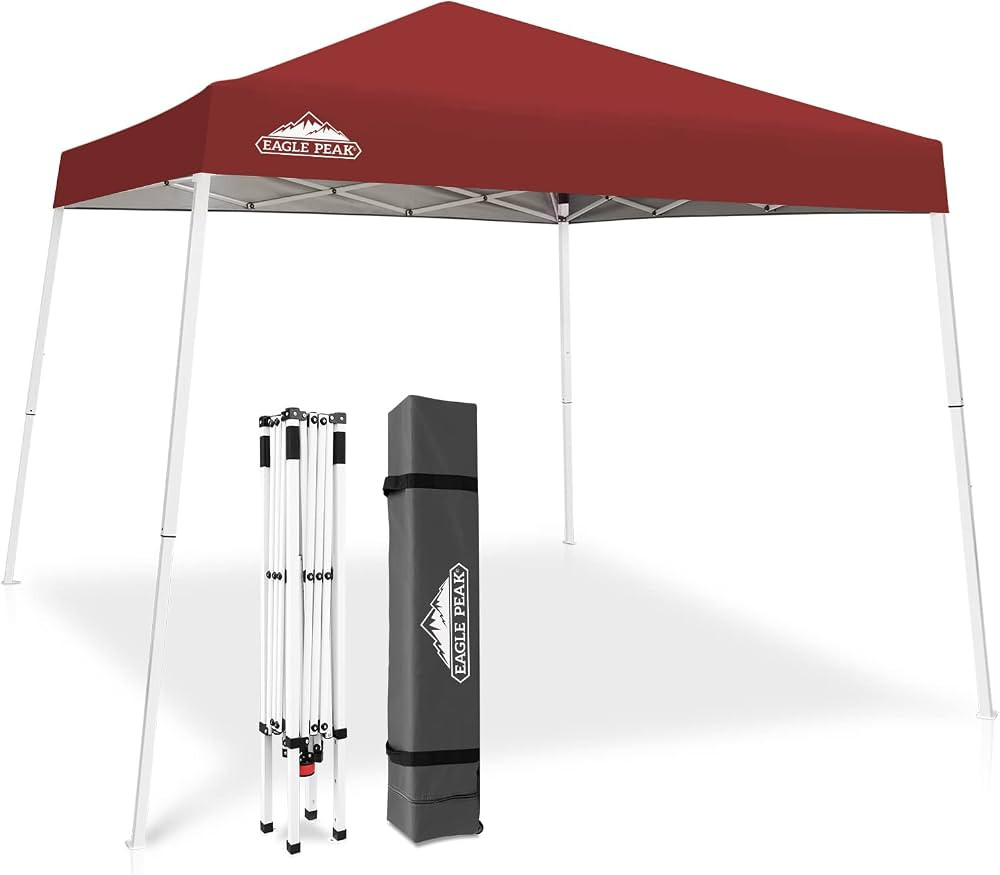 EAGLE PEAK 10x10 Slant Leg Pop-up Canopy Tent Easy One Person Setup Instant Outdoor Beach Canopy ... | Amazon (US)