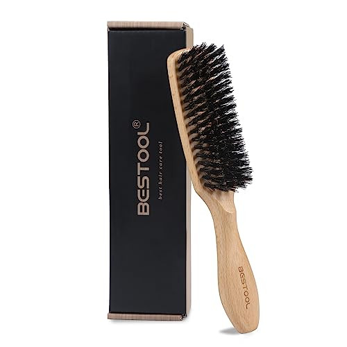 BESTOOL Hair Brush, Boar Bristle Hair Brush for Women Men Children Smoothing & Styling, Natural Boar Bristle Brush for Thin, Fine Hair, Improve Hair Texture (Natural) | Amazon (US)