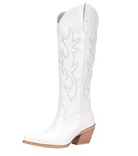 Pasuot Rhinestone Cowboy Boots for Women - Wide Calf Knee High Cowgirl Boots with Side Zipper and... | Amazon (US)