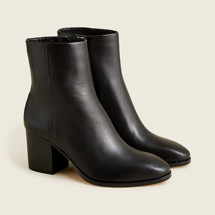 Sadie stacked-heel ankle boots in leather | J. Crew US