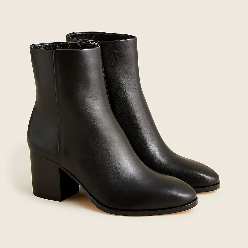 Sadie stacked-heel ankle boots in leather | J.Crew US