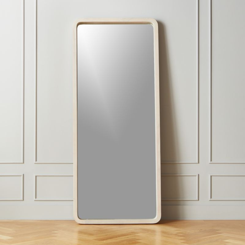 Acacia White Wash Floor Mirror 32"x76.25" + Reviews | CB2 | CB2