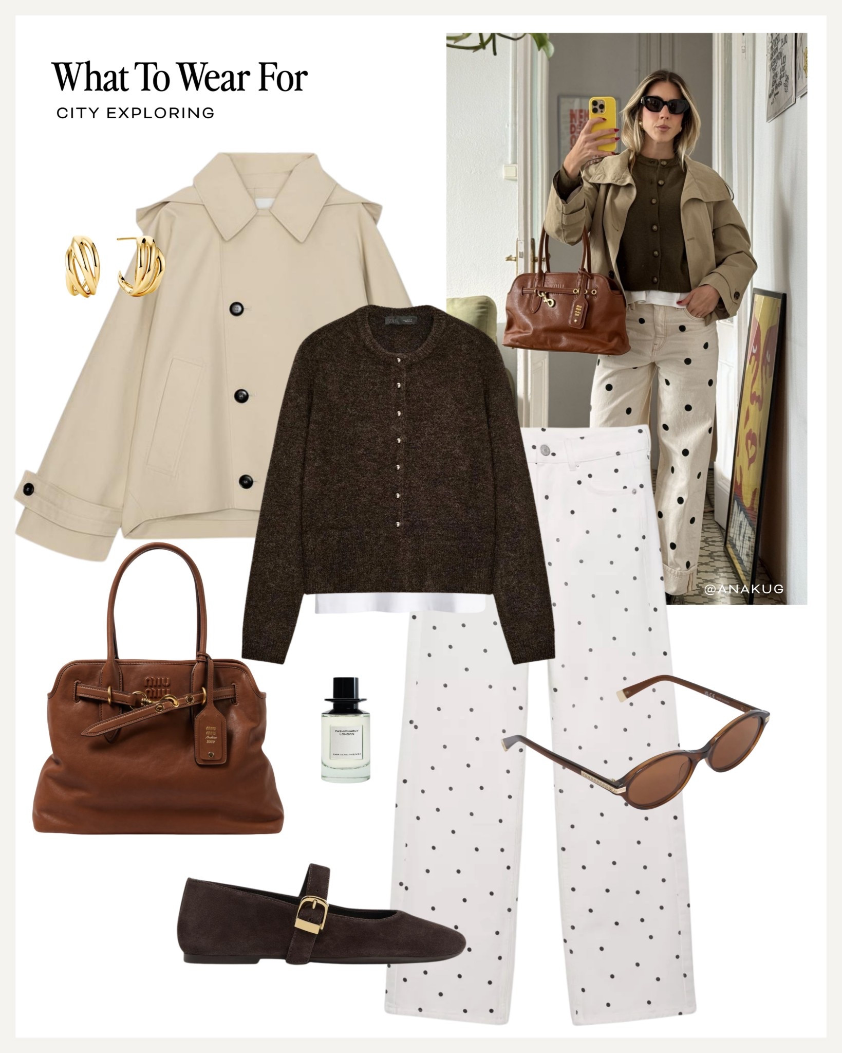 City exploring 🏙️ 

Polka dot jeans / spring trends / white jeans / brown cardigan / short trench coat / ballet flats / brown cardigan 

#LTKspring #LTKuk