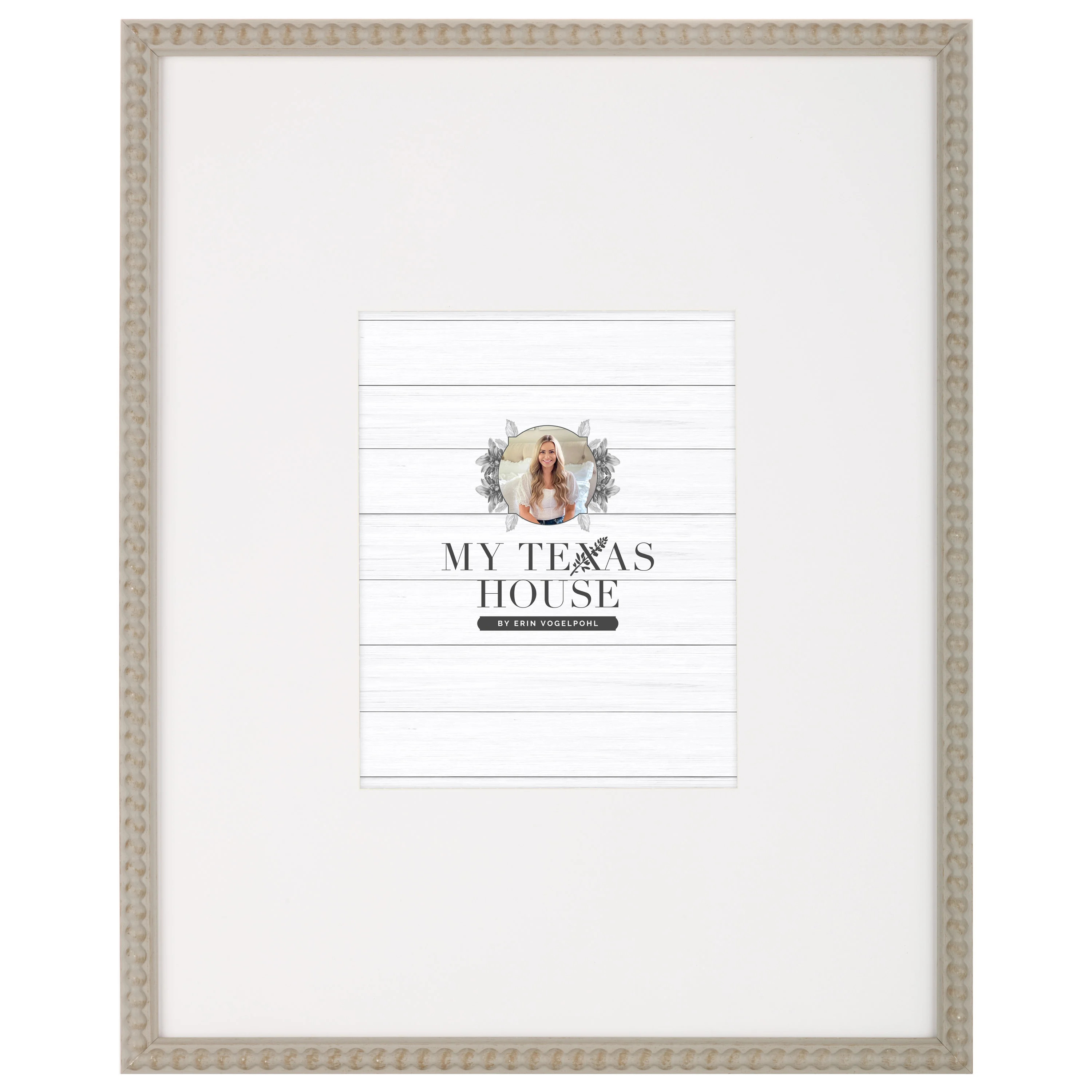 My Texas House Modern Farmhouse Gray Beaded 16x20 Tabletop Picture Frame with White Mat for 8x10 ... | Walmart (US)