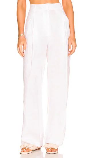AEXAE Linen Trousers in White. - size S (also in L, M, XL, XS) | Revolve Clothing (Global)