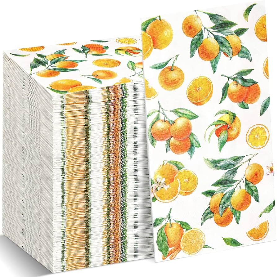 Funrous Orange Citrus Napkins Summer Guest Paper Napkin with Oranges Disposable Luncheon Dinner C... | Amazon (US)