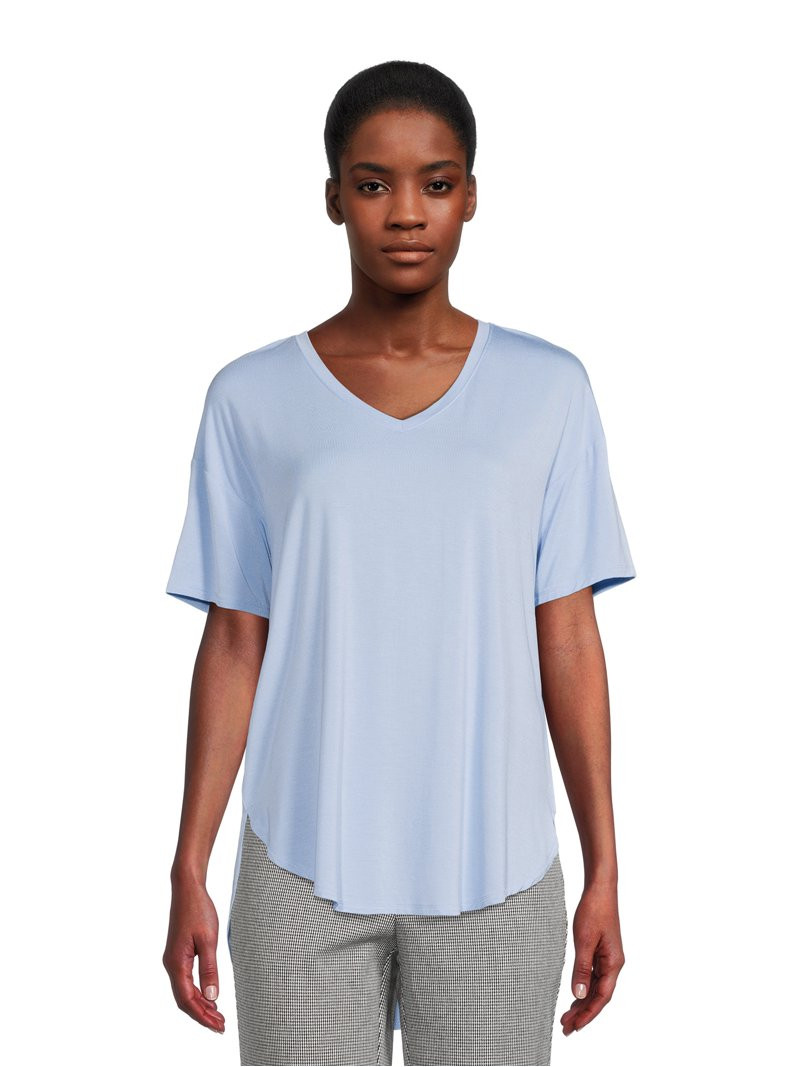 Time and Tru Women's V-Neck Tunic T- Shirt | Walmart (US)