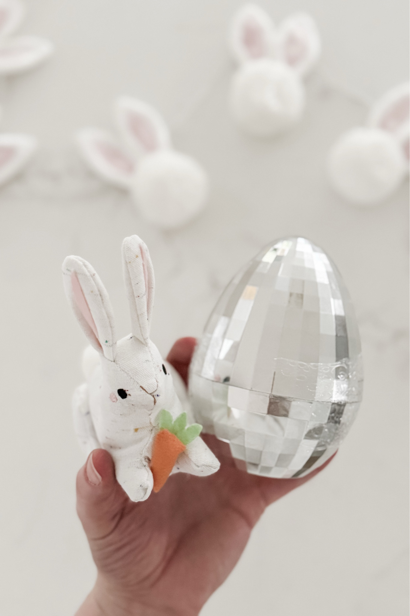 A couple of items I snagged at Target for the girls’ Easter baskets:
- This larger sized disco egg was so cute and I love that it’s bigger than the normal sized eggs for filling with more / larger items. 
- I also couldn’t resist these little bunnies — we’ll probably use them both for play and as a bit of seasonal decor on their bedroom dressers. 🐇🐣

#LTKBaby #LTKKids #LTKSeasonal