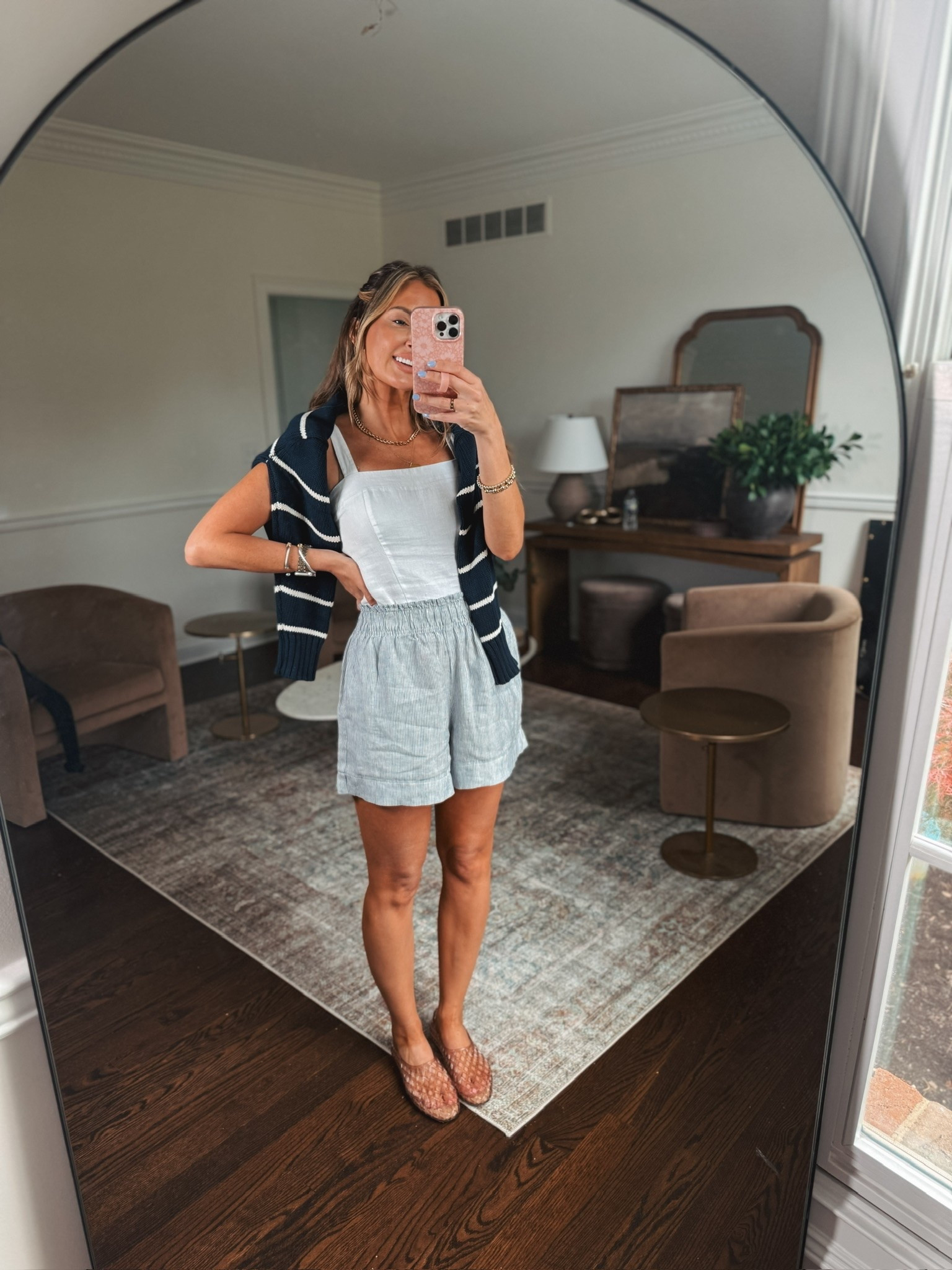 Summer outfit idea! This whole look is from @quince and would be great for any summer outing including boat rides, Memorial Day picnics, 4th of July barbecues, Labor Day Weekend, vacation outfit idea, swim pool parties! ⛵️

#LTKmomlife #LTKgrwm #LTKootd