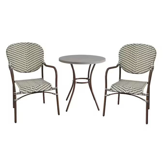 Style Selections YORKFAIRE 3-Piece Brown Frame Bistro Patio Set with Bistro | Lowe's