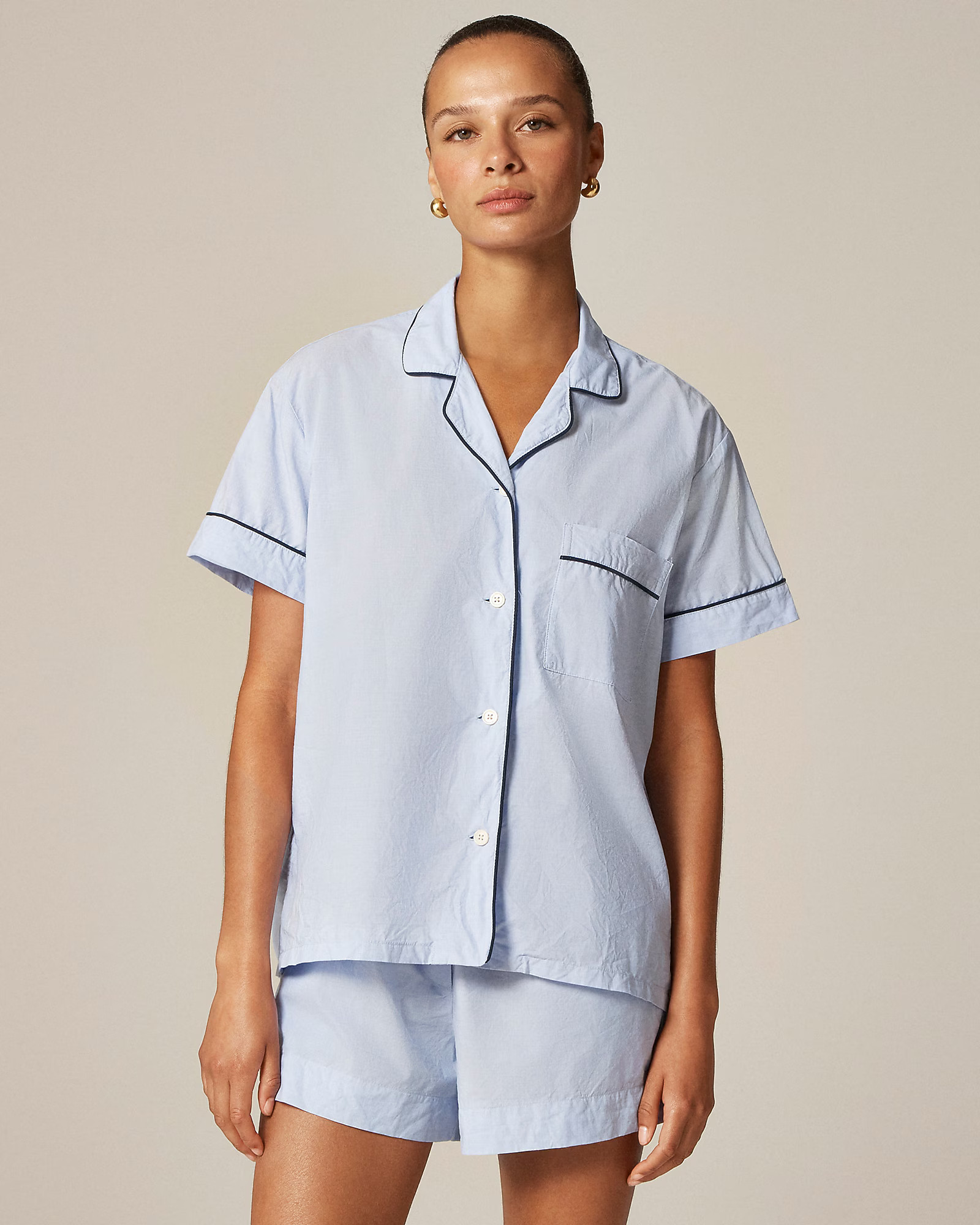 Pajama short set in end-on-end cotton | J. Crew US