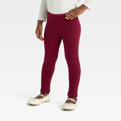 Toddler Girls' Cozy Leggings - Cat & Jack™ Burgundy 2T | Target