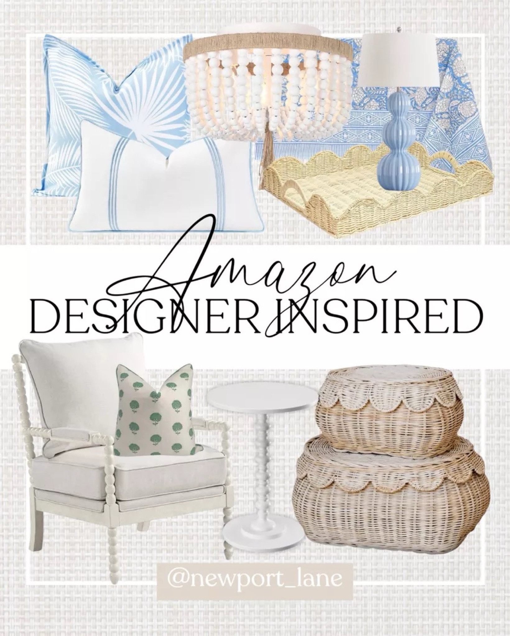 Amazon designer inspired: Serena and Lily edition! Including this accent chair, side table, throw pillows, pendant light, table lamp, scalloped boxes, scalloped tray, and table cloth.
12/6

#LTKHome #LTKFindsUnder100 #LTKStyleTip
