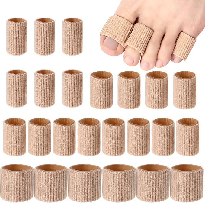 Blulu 24 Pcs Toe Protector Sleeve for Corns, Skin Color, Assorted Sizes | Soft Gel Cushion Toe Sl... | Amazon (US)