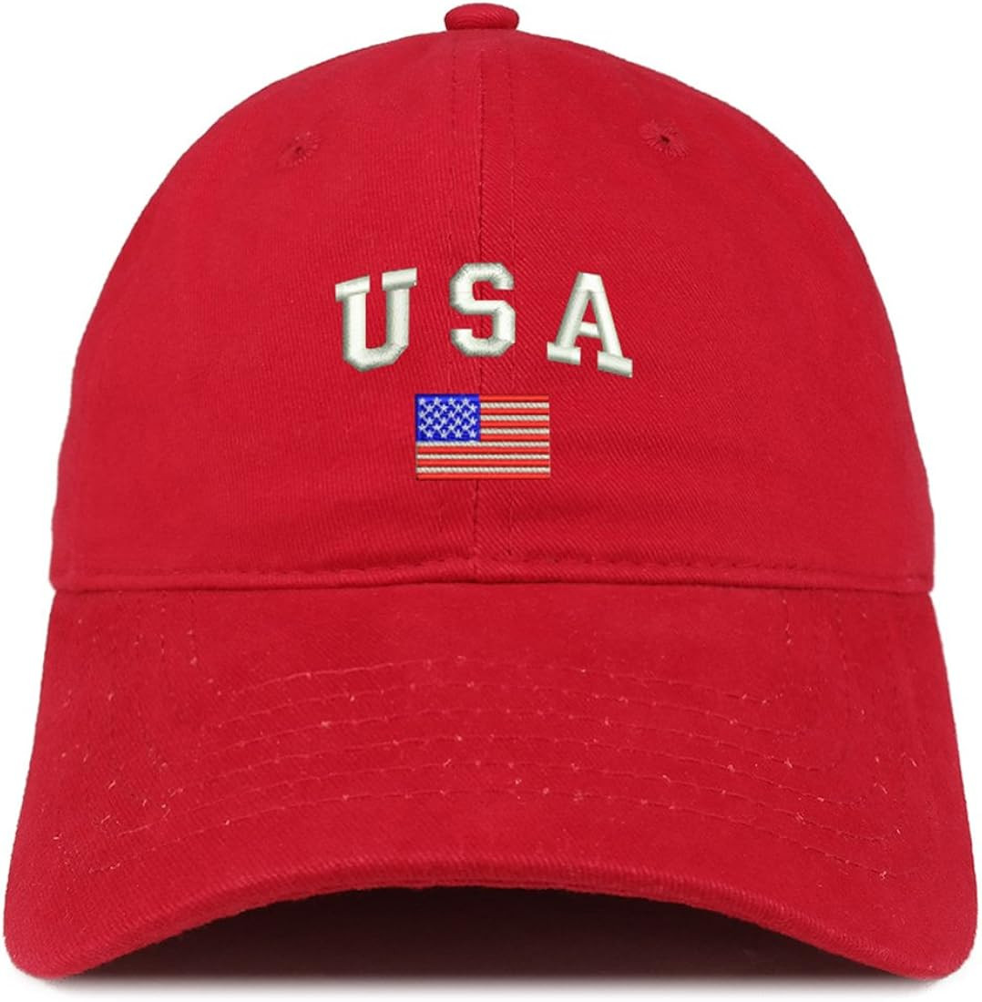 Trendy Apparel Shop American Flag and USA Embroidered Dad Hat Patriotic Cap | Amazon (US)