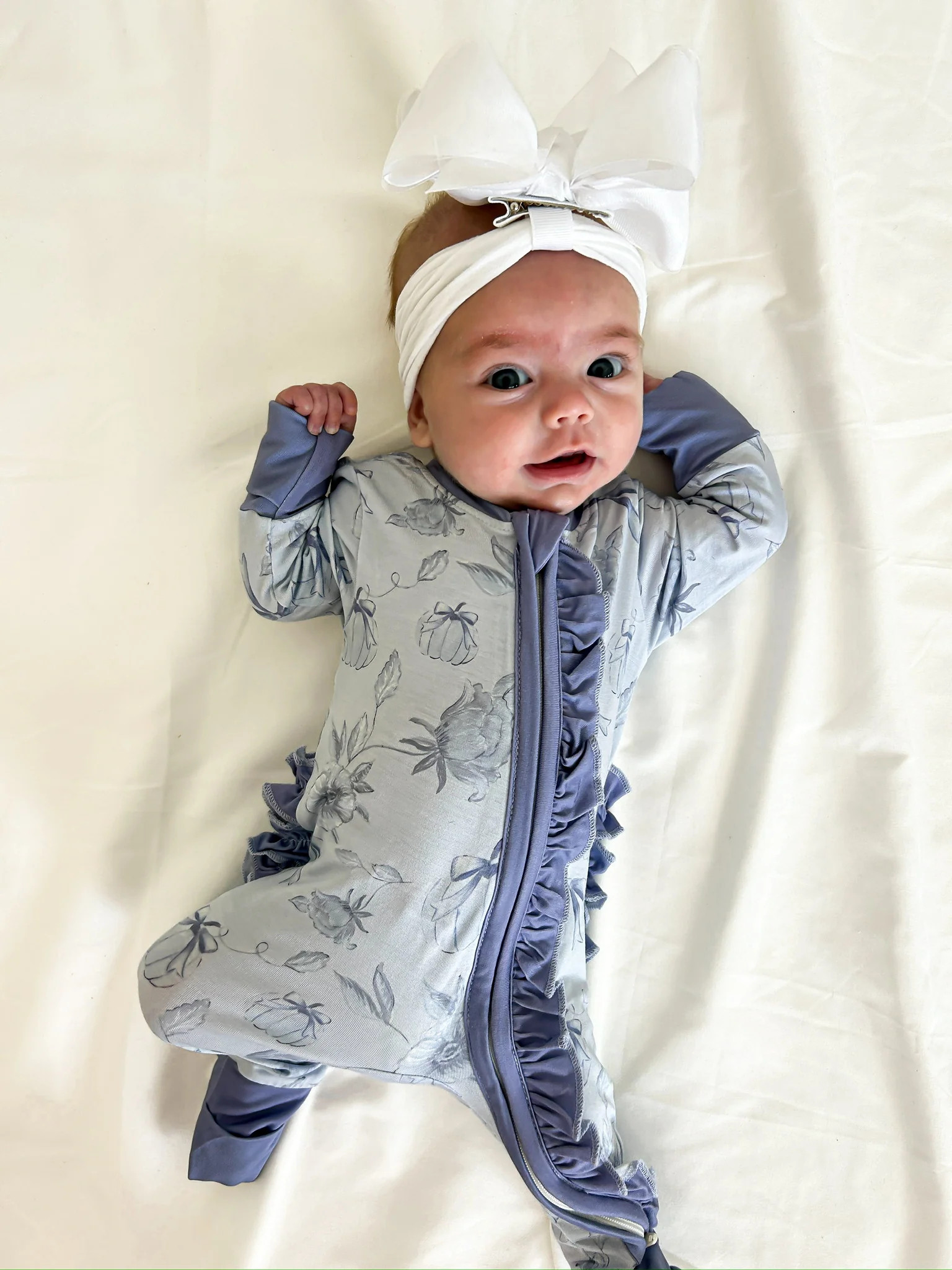 READY TO SHIP Chinoserie Harvest Baby Romper | Flourish in Frills