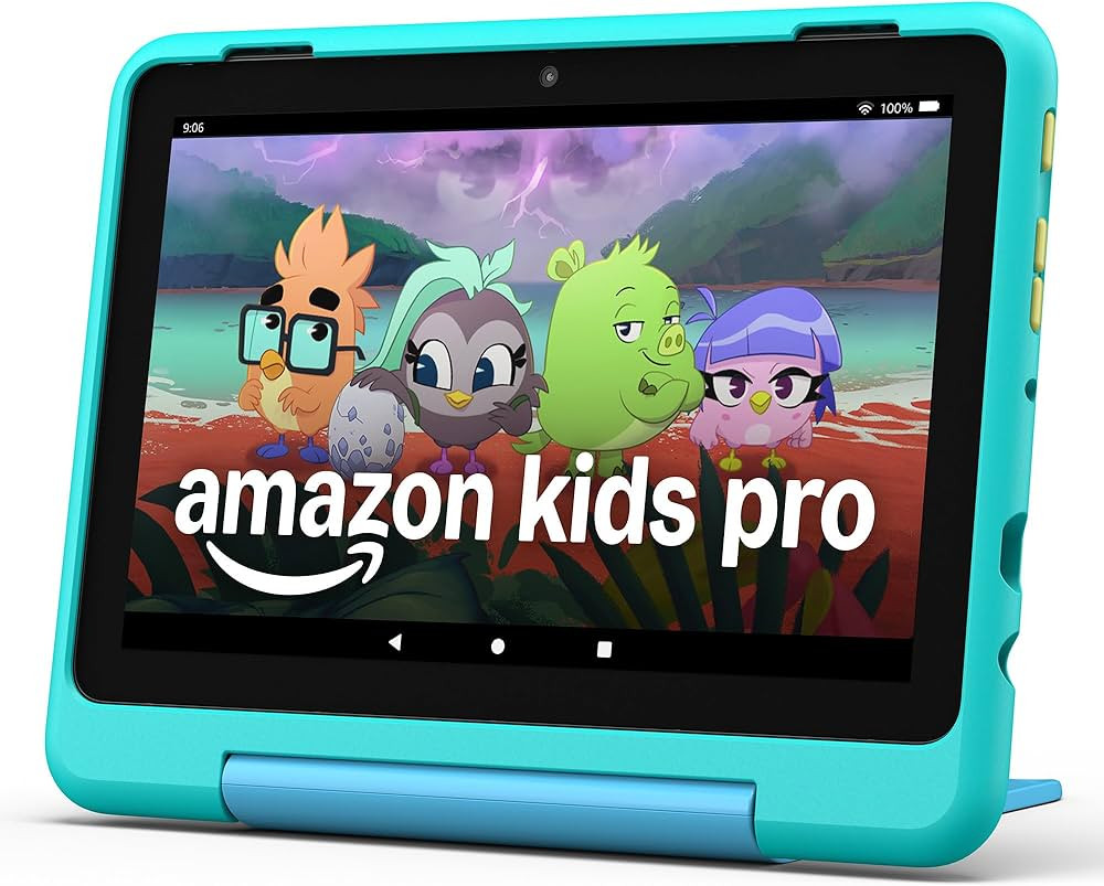 Amazon Fire HD 8 Kids Pro tablet (newest model), ages 6-12. Bright 8" HD screen, includes ad-free content, parental controls, 13-hr battery, slim case for older kids, 32GB, Hello Teal | Amazon (US)