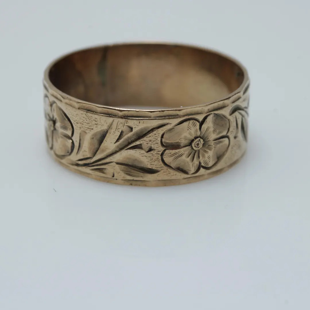 Art Nouveau Cigar Band 14k Yellow Gold size 6.75 | Etsy (US)