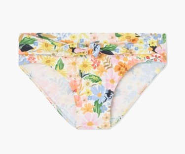 Marguerite  High Leg Mid Rise Bikini Bottom With Ties | Rifle Paper Co.
