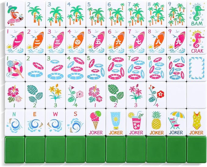 American Mahjong Tile Set, 160 Green Engraved Tiles with Mah-jongg Accessories and Tile Bag, Mahj... | Amazon (US)