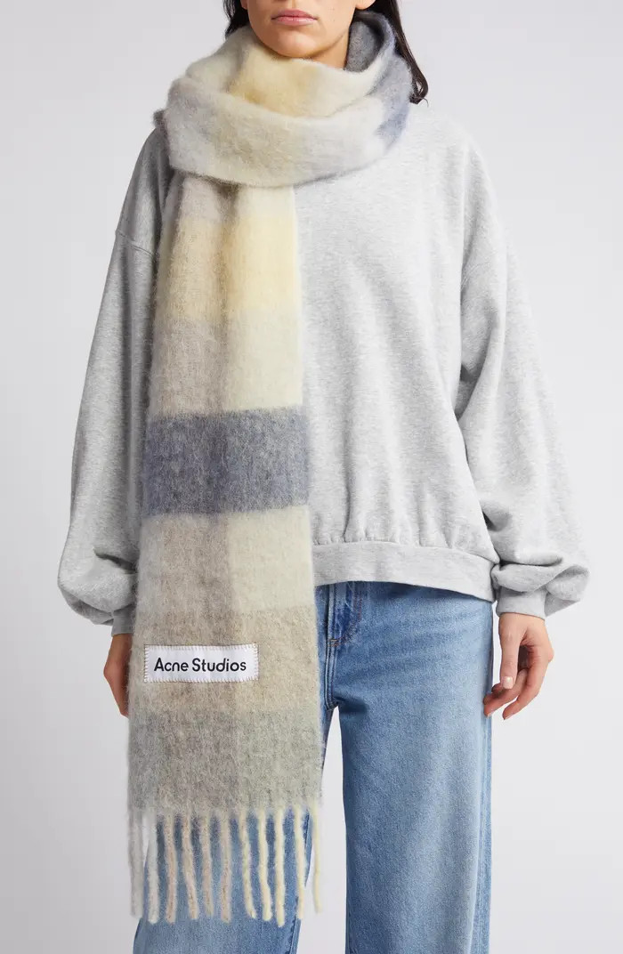 Acne Studios Vally Plaid Alpaca, Wool & Mohair Blend Scarf | Nordstrom | Nordstrom