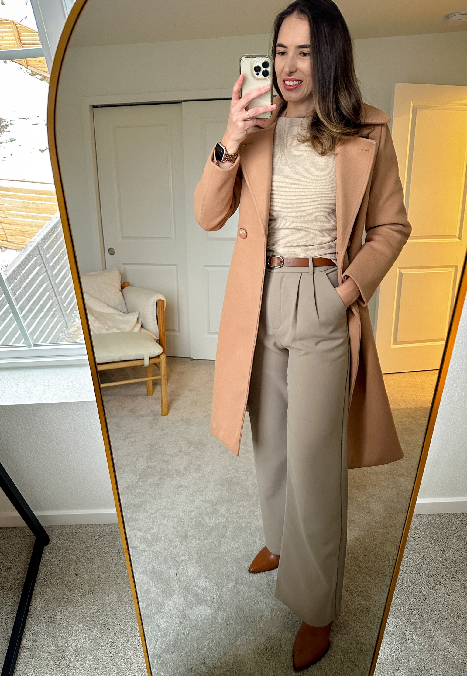 A&F Sloane in Light Brown color. 
The boots are from Arezzo, one of my favorite brands of shoes. 

Workwear inspo, corporate outfit, smart casual, business casual, fall workwear, office outfit, work outfit
​

#LTKstyletip #LTKworkwear #LTKshoecrush