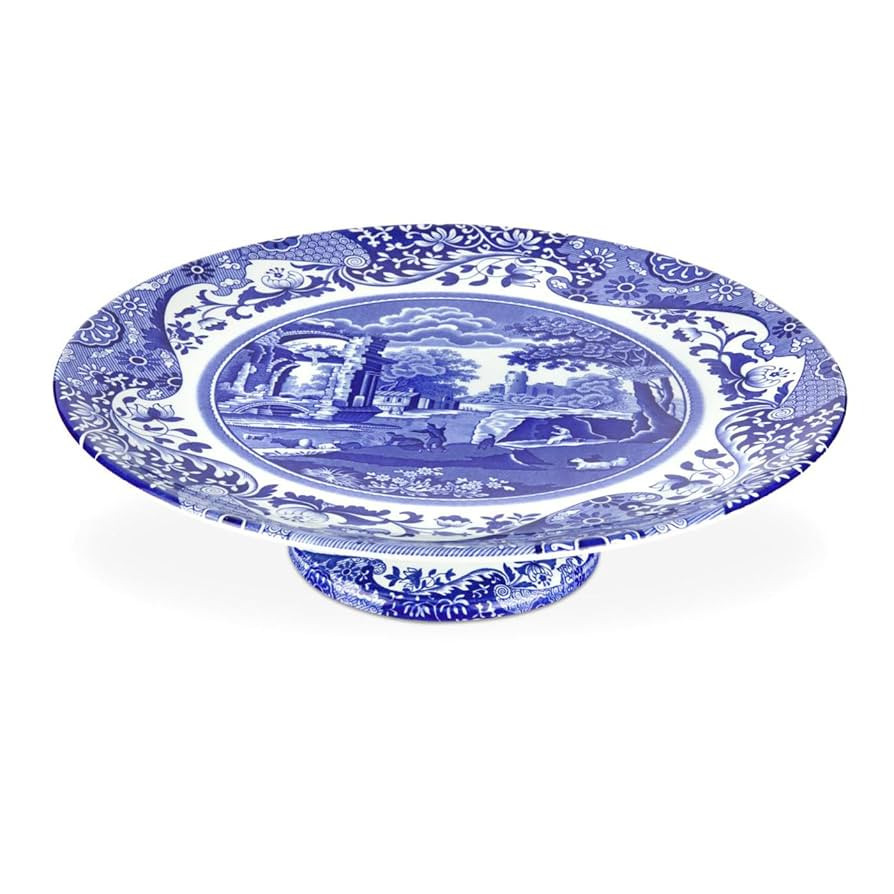 Spode Blue Italian Collection Cake Stand | 10.5 Inch Footed Cake Stand for Parties, Cupcakes, and... | Amazon (US)