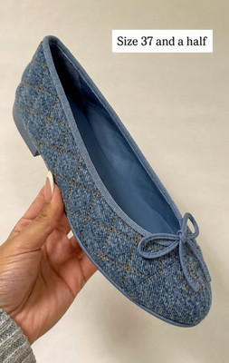CHANEL Women\u2019s Denim Quilted Bow Logo Ballet Flats Slip-On Blue US 7.5 | eBay | eBay US