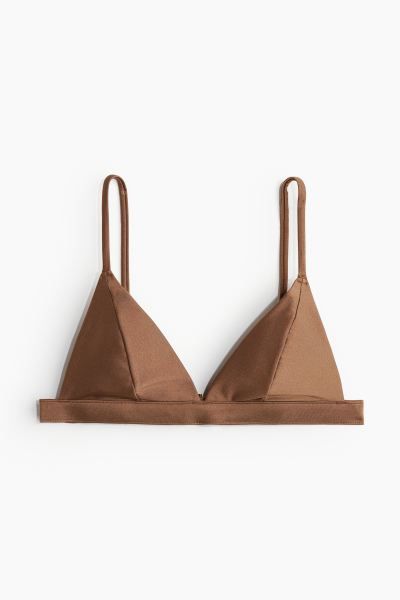 Padded Triangle Bikini Top - Brown - Ladies | H&M US | H&M (US + CA)