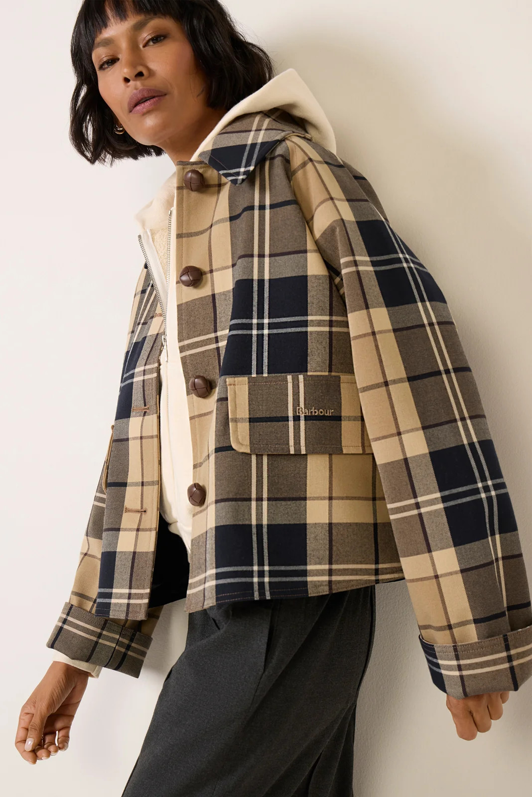 Delilah Checked Showerproof Jacket | Evereve