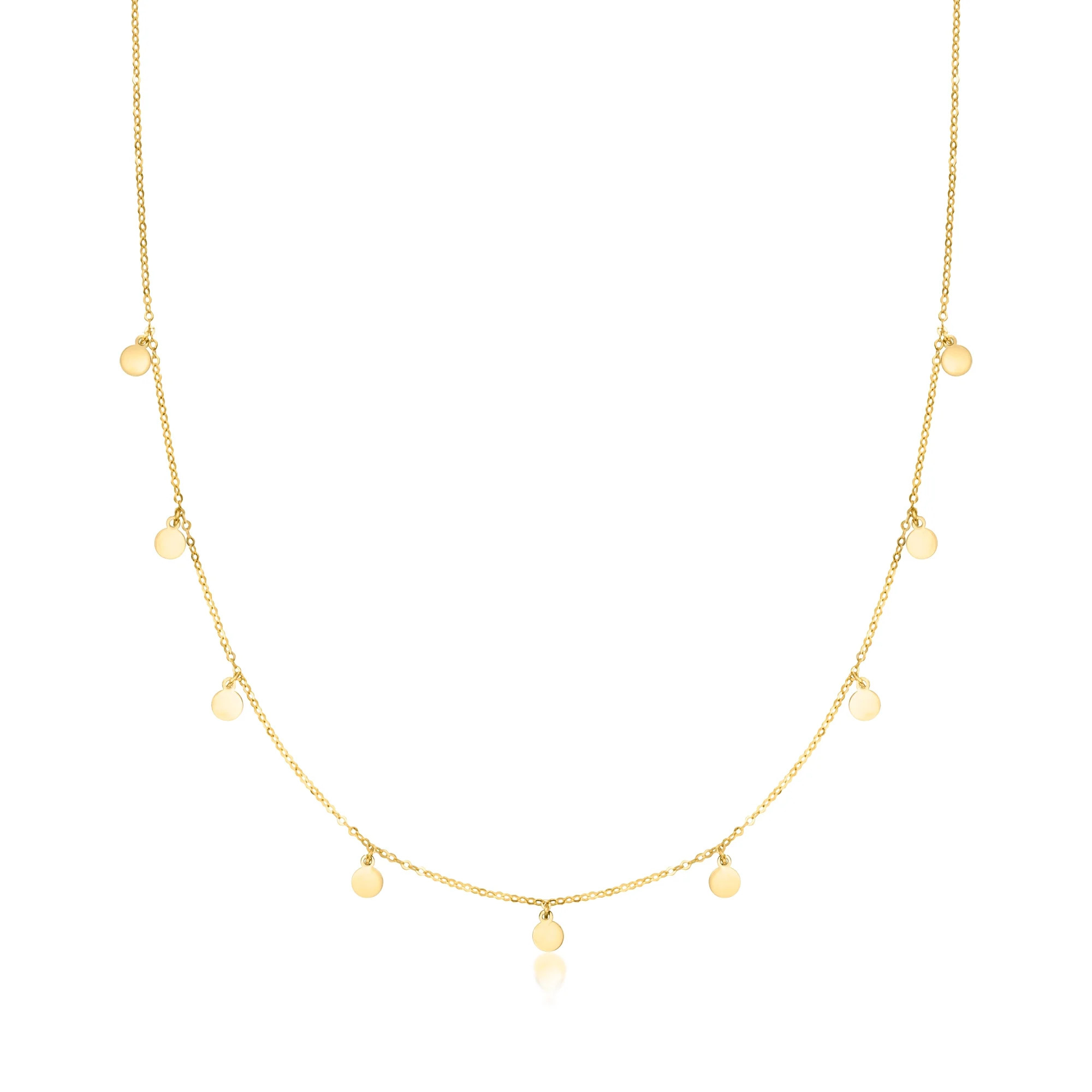 Ross-Simons Italian 10kt Yellow Gold Mini Disc Station Necklace, Women's, Adult | Walmart (US)
