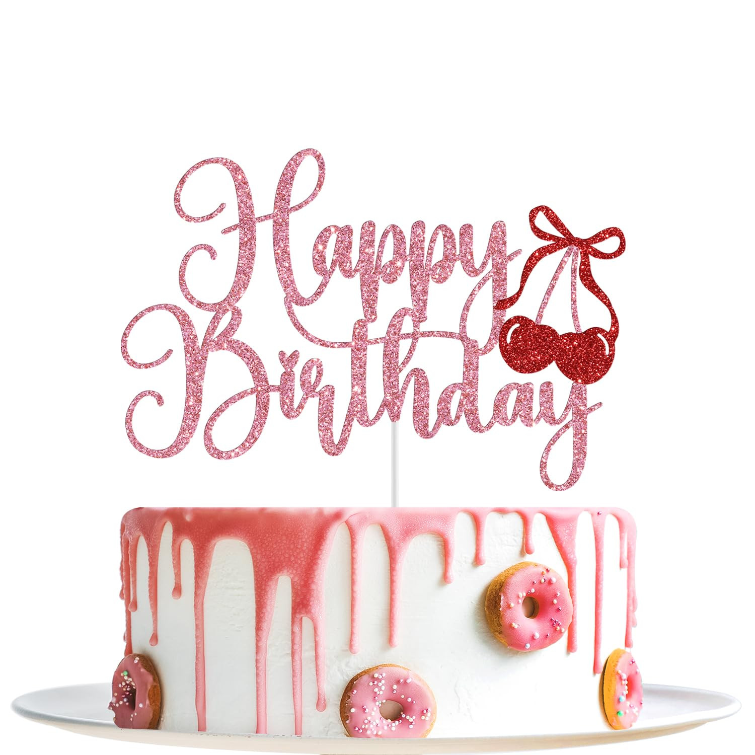 Cherry Happy Birthday Cake Topper, Bow Cherry Birthday Cake Decorations, Cherry Sweet One, Sweet ... | Amazon (US)