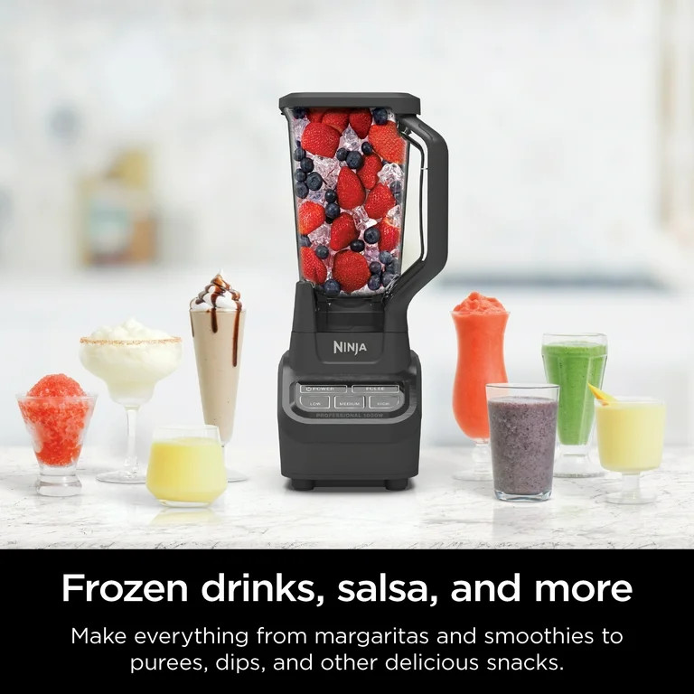 Ninja Professional Blender 72 oz.* XL Total Crushing Pitcher, 1000 Watt Power, BL710WMBF | Walmart (US)
