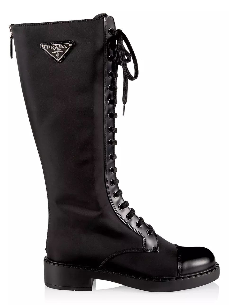 Lace-Up Knee-High Leather Boots | Saks Fifth Avenue