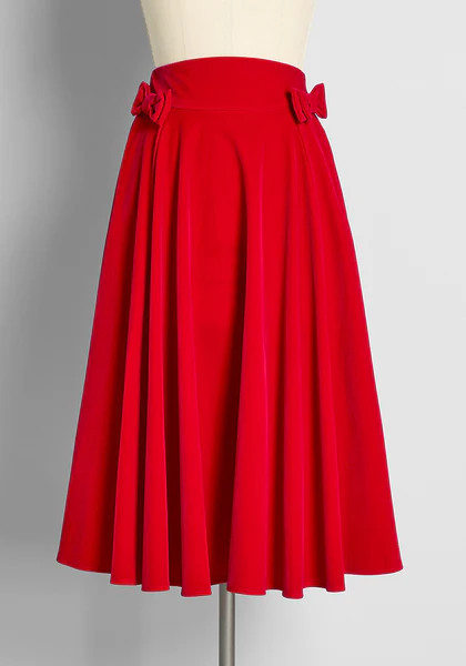 Bows Like Prose Velvet Swing Skirt | ModCloth