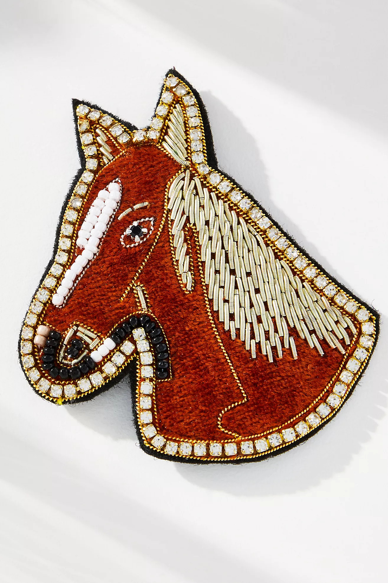 Large Beaded Icon Brooch | Anthropologie (US)