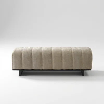Contemporary Upholstered Dining Bench with Channel-Tufted Design and Neutral Fabric | Wayfair North America