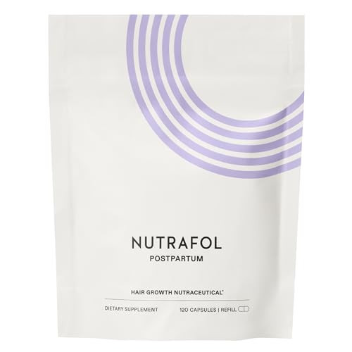 Nutrafol Postpartum Hair Growth Supplements, Clinically Tested for Visibly Thicker Hair and Less Shedding, Breastfeeding-Friendly - 1 Month Supply, 1 Refill Pouch | Amazon (US)