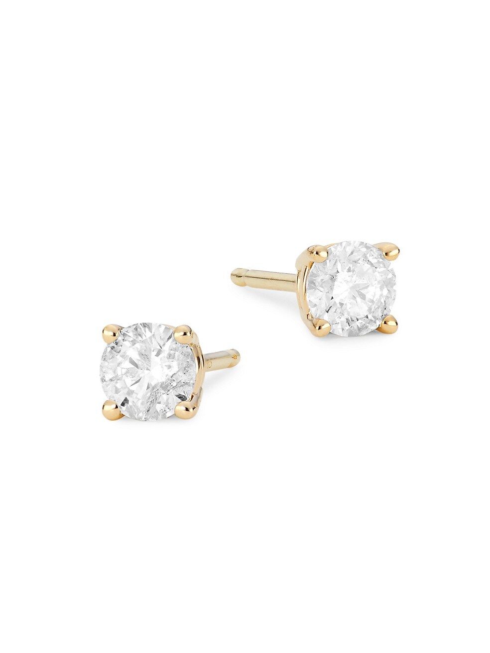 Saks Fifth Avenue Collection 14K Yellow Gold &amp; 0.5 TCW Round Diamond Stud Earrings | Saks Fifth Avenue